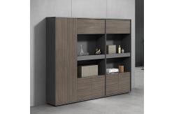 China 87 Inch Executive Office Wooden Filing Cabinets With Wardrobe supplier