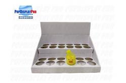 China Cardboard Retail Shipper Display 1 Tier With Round Hole Divider supplier