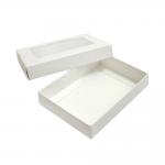 300g cardboard white window pvc box with your logo and custom surface coating and color printing for sale