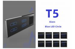 China Tempered Glass Touch Wall Switch Blue Light Wall Mounted Switch supplier