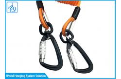 China Tool Safety Lanyard 3m Coil Spring Lanyard With Carabiner Custom supplier