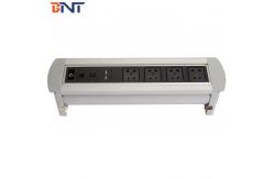 China Desktop Hidden Conference Table Electrical Box , Manual Rotating Pop Up Socket supplier