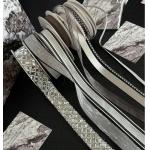 Qixi Black Silver Series Ribbon Flower Bouquet 1.6cm Polyester Perfect for DIY Handmade Floral Materials for sale