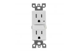 China Warm White Night Light Socket Plug In 15A 125V AC 60Hz supplier