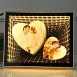 Custom Sublimation Blank 3D LED Magic Mirror Photo Frame For Gifts Home Decoration for sale