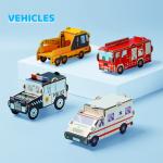 4 Assorted Vehicles Preschool Jigsaw Puzzle Eco Friendly 3D Cardboard for sale