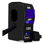 Handlebar Motorcycle Charging Port With Lamp 5V 2A USB Charger for sale