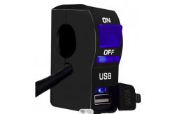 China Handlebar Motorcycle Charging Port With Lamp 5V 2A USB Charger supplier