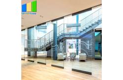 China Modern Style Sliding Partition Walls Movable Frameless Folding Glass Doors supplier