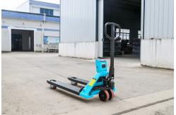 China Blue Hand Operated Pallet Truck 2500kg , Manual Hand Pallet Jack With Printer supplier