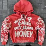 Custom Zip up Rhinestone Acid Washed Vintage Puff Print Hoodie Distressed Oversized Drop Shoulder Streetwear Hoodie 500 Gsm for sale