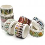 CMYK Printed Die Cut Single Sided Washi Tape Rolls for sale