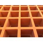 Orange Fiberglass Grating Panels / Fiberglass Walkway Grating Plastic Material for sale