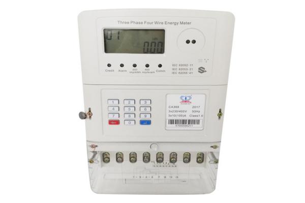 Three Phase Keypad STS Prepaid Meters 3P With LCD Display / PLC Communication