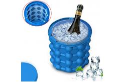 China OD 13cm Dual Cavity Silicone Ice Bucket For Champagne Cooling supplier