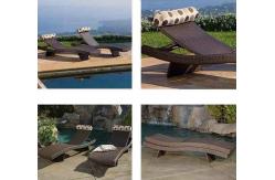 China Metal Frame And Orange Wicker Rattan Sun Lounger For Beach supplier