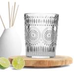 Frosted Crystal Drinking Glasses Embossed Sunflower For Coffee Water for sale