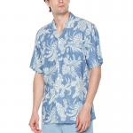 Vintage 45% Viscose Hawaiian Mens Casual Short Sleeve Shirts Button Up Relaxed Fit for sale