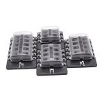 8 10 12 Way Screw Type Motorcycle Fuse Box 12v 14v 32v Marine Car Fuse Blade Block Holder Fuse Box With Dustproof Cover for sale