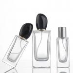 Square Glass Perfume Bottle with 50ml 100ml Capacity and Distinctive Irregular-shaped Cap