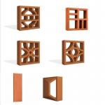 Indoor Outdoor Decoration Breeze Block Ceramic Tiles Clay Red Hollow Wall Bricks for sale