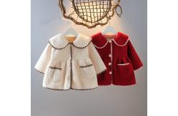 China Girls Single Breasted Lotus Leaf Lightweight Windproof Jacket Lambswool Coat With Mink Collar supplier