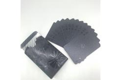 China Black Foil Waterproof Plastic Poker Cards With Silver Foil Tuck Box supplier