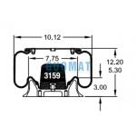 W01-358-9031 Firestone Rolling Lobe Air Spring Bellow No.1T15M-0 Truck Air Suspension With Piston for sale