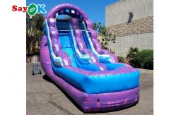 China Giant Garden Games Water Inflatable Water Slide Purple Inflatable Double Slides supplier
