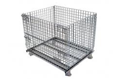China Express Sorting Warehouse 6.4mm Foldable Wire Mesh Cage Turnover Iron Frame supplier