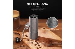China Silver Manual Hand Coffee Grinder CNC Cutting Capacity 25g Handheld Electric Burr Grinder supplier