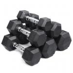15kg Unisex Hexagon Rubber Dumbbells Non Toxic Customized for sale