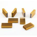 Gold Extruded Skived Fin Heat Sink Aluminum Profiles 50 X 20 Mm Copper Pin Bonded for sale