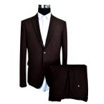 Notch Lapel Tailored Mens 2 Piece Suit Wedding Black Mel Business Breathable for sale