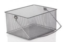 China Rectangular 370mm Lengh 250mm Width Wire Mesh Storage Baskets With Handle supplier