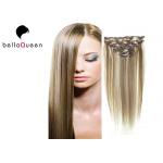 Brazilian Straight Virgin Clipping In Hair Extensions 6#/613# Ombre for sale