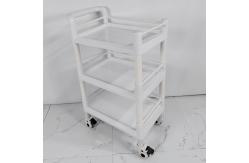 China Modular 3-Shelf Medical Trolley with Safety Rails Easy Assembly Plastic Cart supplier