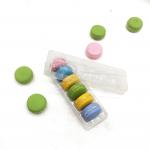 Transparent 1X6 arrangement 6 cells macaron tray vacuum forming macaron packaging box for middle size macaron pack for sale
