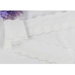 Cotton White Embroidered Lace Trim For Spring Girl's Sock With Scalloped Edge for sale