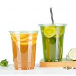 16oz Custom Disposable Plastic Cups With Dome Lids With Hole PP Odorless for sale