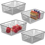 Wire Storage Baskets Metal Wire Baskets Pantry Organization with Handles for sale