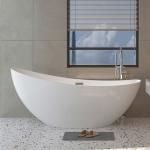 80cm Height Acrylic Free Standing Bathtub High Glossy White Soaking Tub for sale