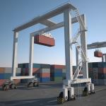 Double Girder Rubber Tired Gantry Crane 20t~50t With Span 5~10m For Lifting Containers At Port for sale
