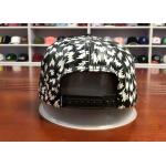 Custom black and white leather flat bill flat printing  snapback caps