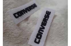China Converse 3D Silicone Logo Patches Black Soft For Clothing Neck Label supplier