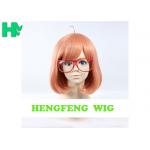 ODM Orange Cosplay Synthetic Bob Wigs Customizable Length for sale
