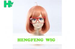 China ODM Orange Cosplay Synthetic Bob Wigs Customizable Length supplier