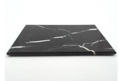 China Black Small Marble Chopping Board Durable Rectangle Round Edge Backside supplier