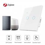 300W Zigbee 2 Gang Light Switch 94-V0 Smart Wifi Touch Wall
