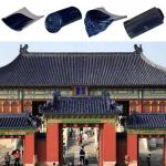 Chinese Style Roof Tiles Decoration Cobalt Blue Ceramic Roofing Tiles for sale